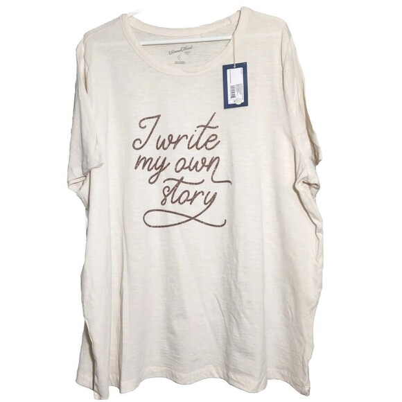 Universal Thread Tshirt for Women XS Ivory I Write My Own Story Logo 100%Cotton - Picture 1 of 8